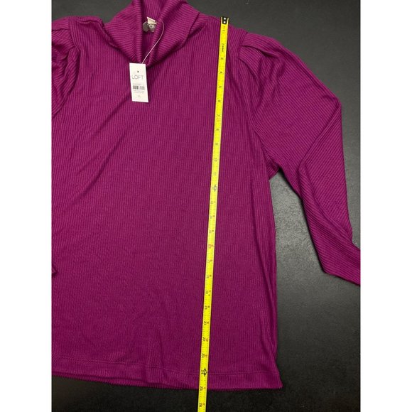 LOFT Women Pleated Sleeve Turtleneck Top XL - Picture 8 of 9